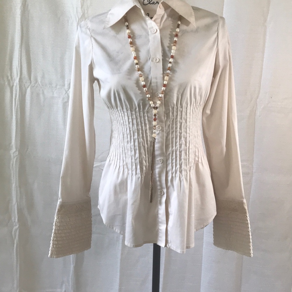 ROBERT RODRIGUEZ Womens Button Down Shirt Cream